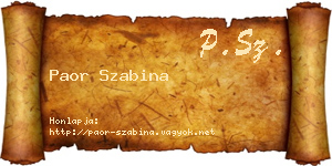 Paor Szabina névjegykártya